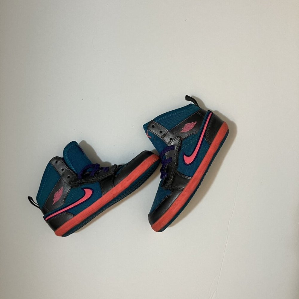Nike Jordan 1 Skinny High Tropical Teal Sneakers, size 10c - Picture 6 of 7